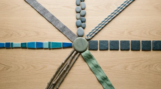 Interconnected aging in place care coordination concept with seven distinct care pathways converging