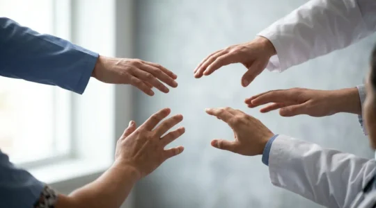 Senior healthcare coordination challenges showing disconnected specialist care pathways