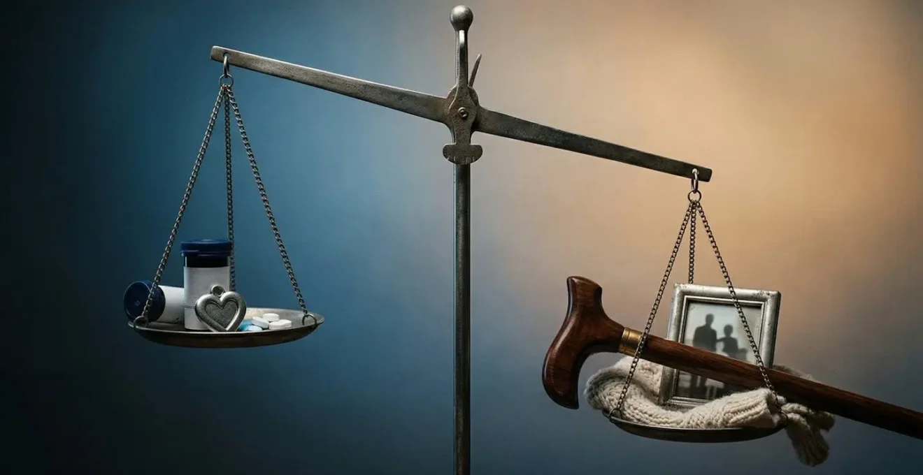 Visual representation of balanced glucose management in elderly diabetes care showing tension between control and safety