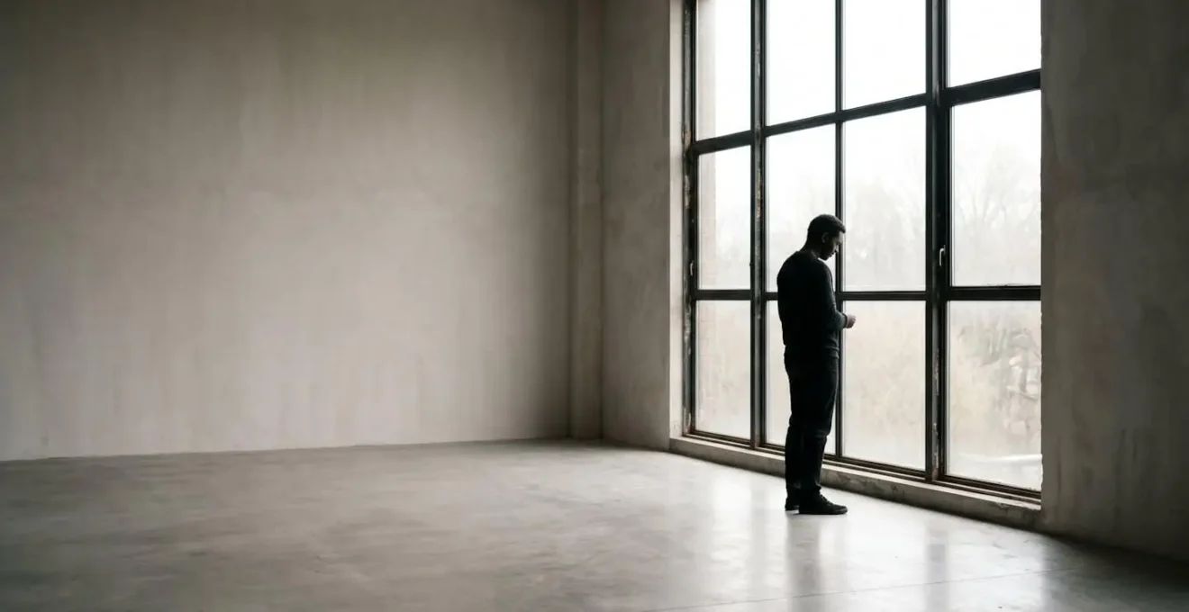 A solitary figure silhouetted against a window, representing the profound isolation experienced by family caregivers