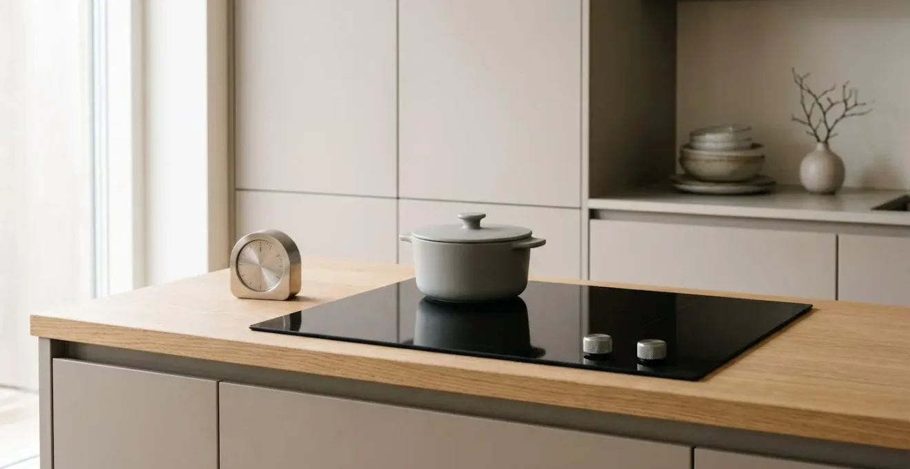 A simple induction cooktop with clear visual cues and safety features designed for seniors with memory challenges