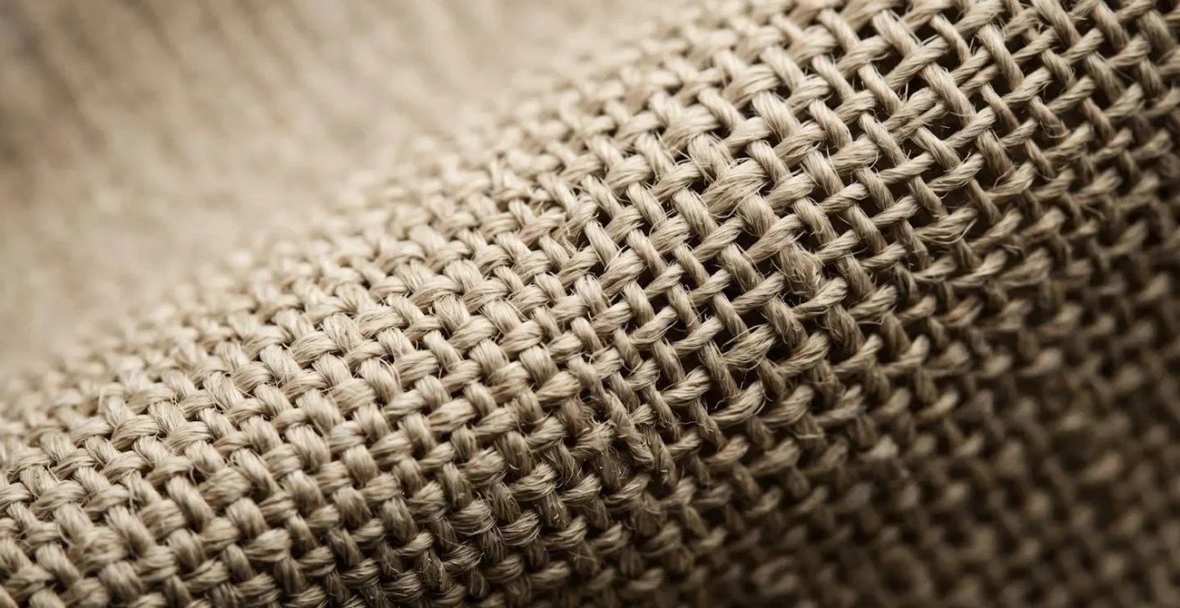 Extreme macro close-up of fabric texture with varied thread density, symbolizing muscle fiber loss and weakness through visual metaphor
